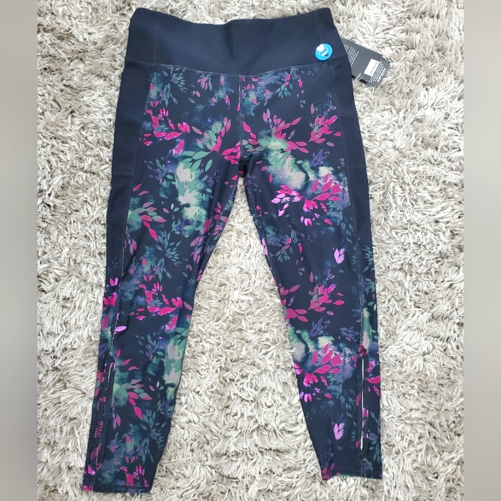 Sketchers Los Angeles Floral Black Leggings NWT Size XL